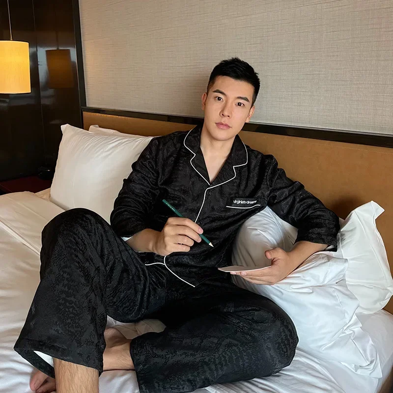 24-летние новые черные атласные бархатные мужские брюки Aurora с длинными рукавами