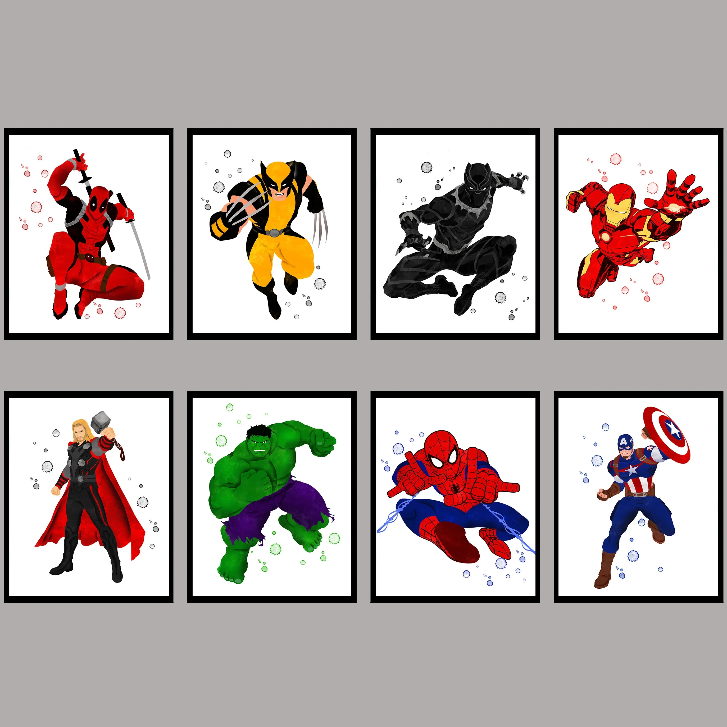 

Wall Art Hd Prints Watercolor Pictures Home Decor Superheroes Marvel Movie Poster Canvas Paintings For Living Room Funny Artwork