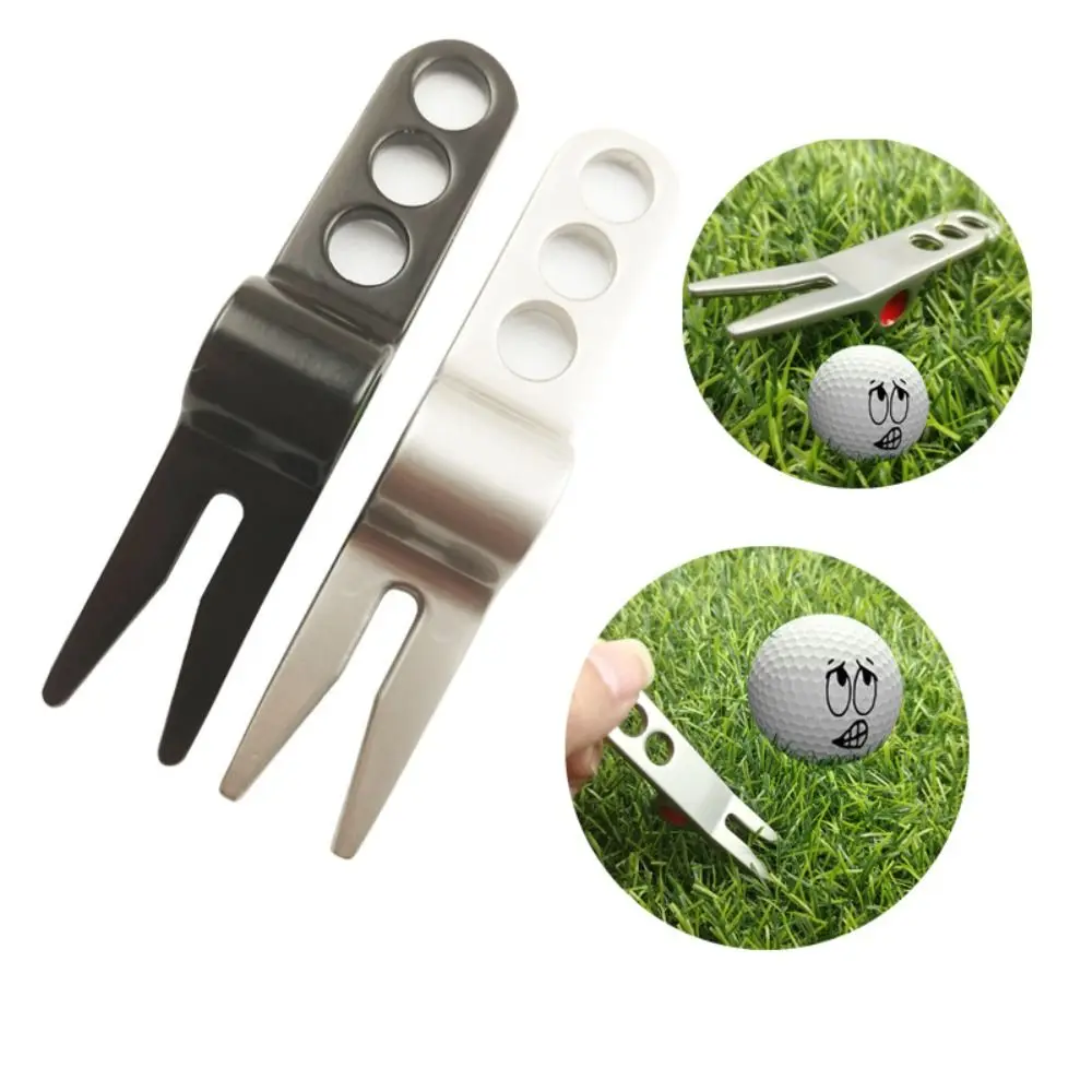 

Durable Mark Golf Ball Multifunctional Training Aids Pitch Repairer Tool Golf Fork Prongs Lawn Maintenance Golf Divot
