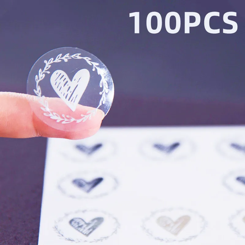 

Набор из 100 прозрачных бронзовых сердечных наклеек JESJELIU