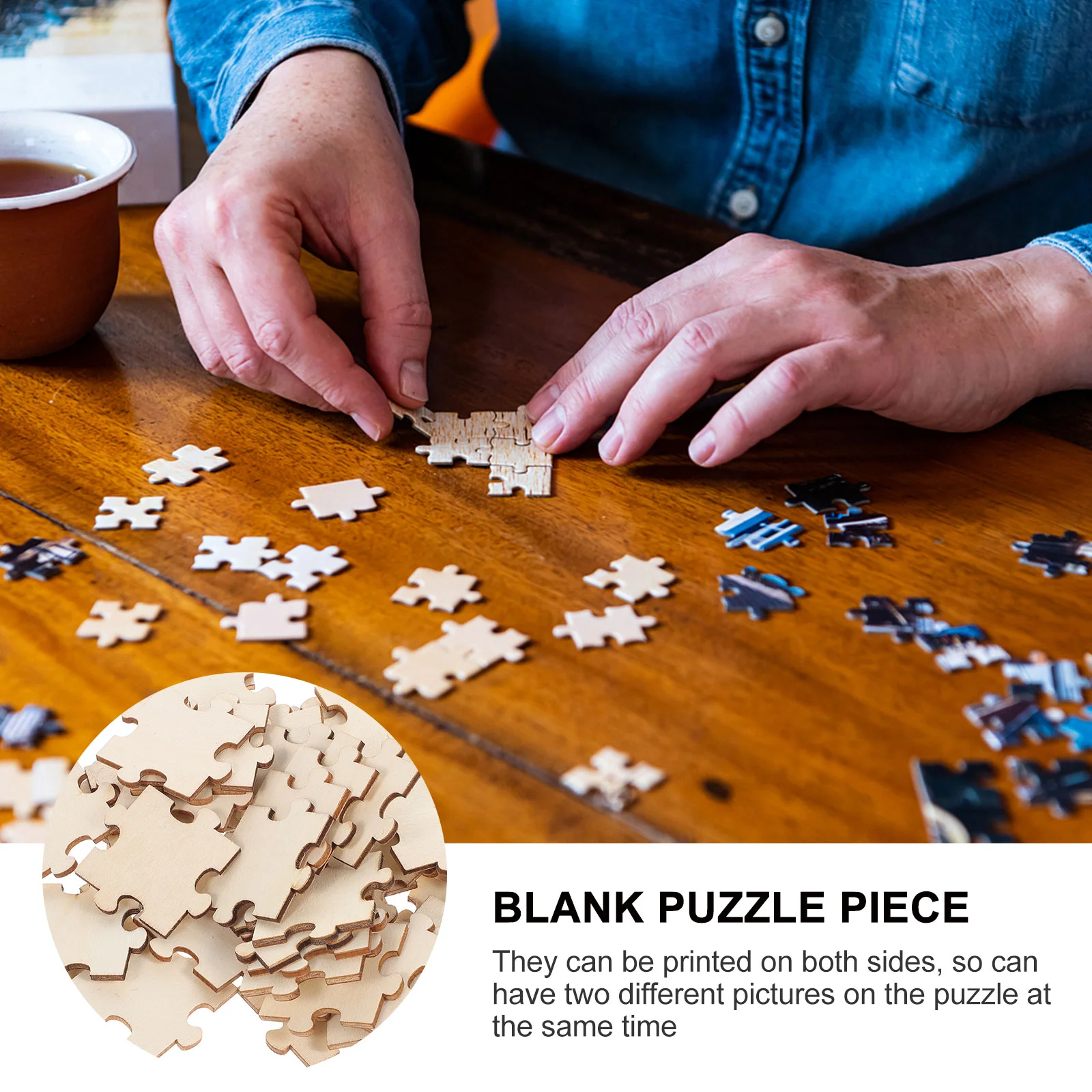 100 шт. DIY строительные блоки головоломки деревянные поделки пустые пазлы детские