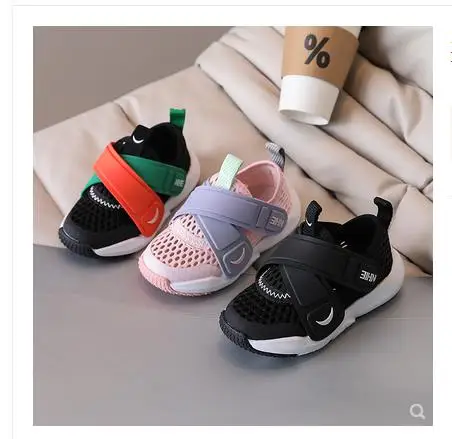 

2023 summer model single mesh hollowed out soft soled children's sneakers boys lightweight breathable mesh shoes girls casual sh