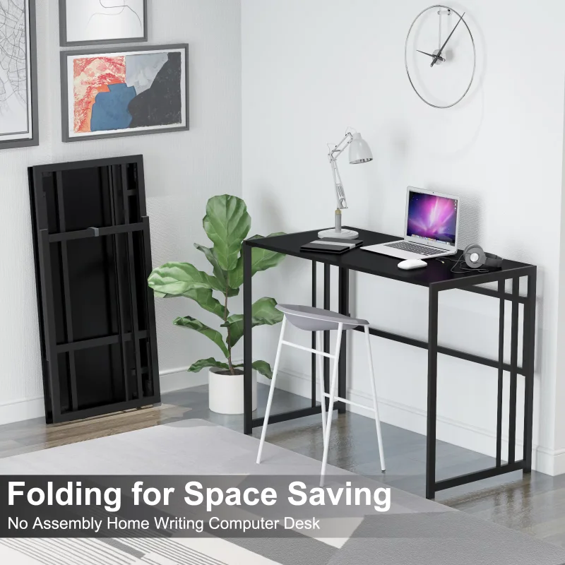 

Gezen Folding Desk Writing Computer Desk for Home Office, No-Assembly Study Office Desk Foldable Console Table office