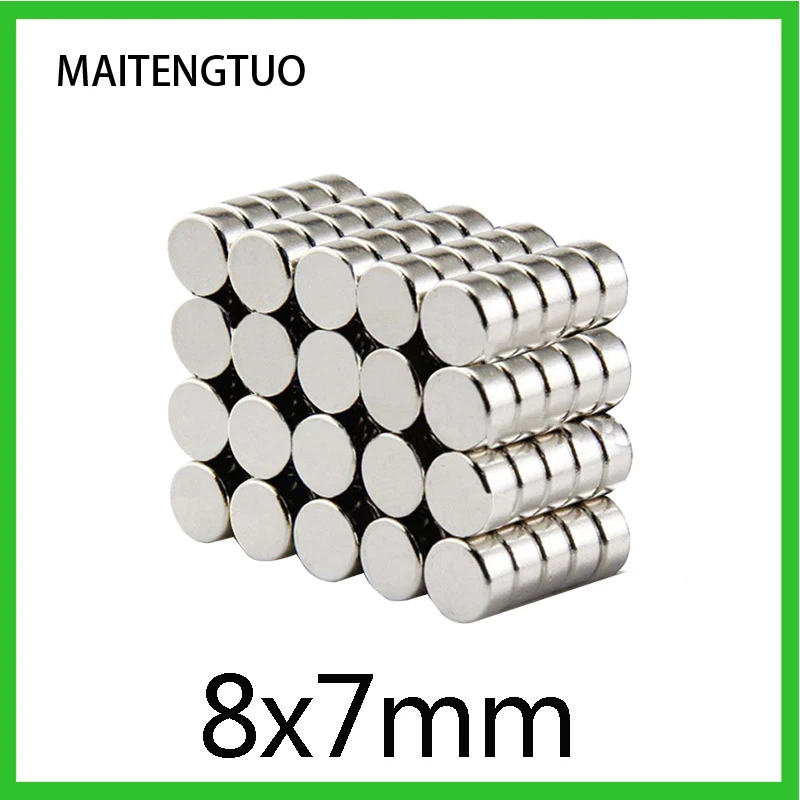 

10~200PCS 8x7mm Powerful Magnetic 8mm x 7mm Permanent Small Round Magnet Neodymium Magnet Super Strong magnets 8*7mm