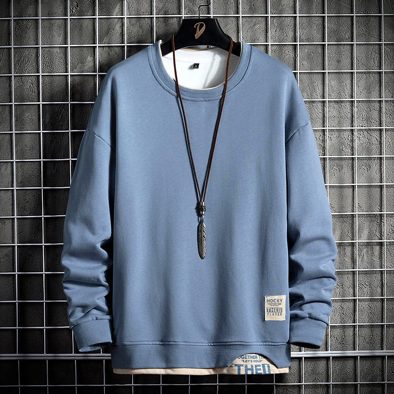 

Spring Autumn Fashion Trend Sweatshirt Letter Print Quality Jogger Texture Pullovers Male Men Patchwork New Hoodies Sweatshirts
