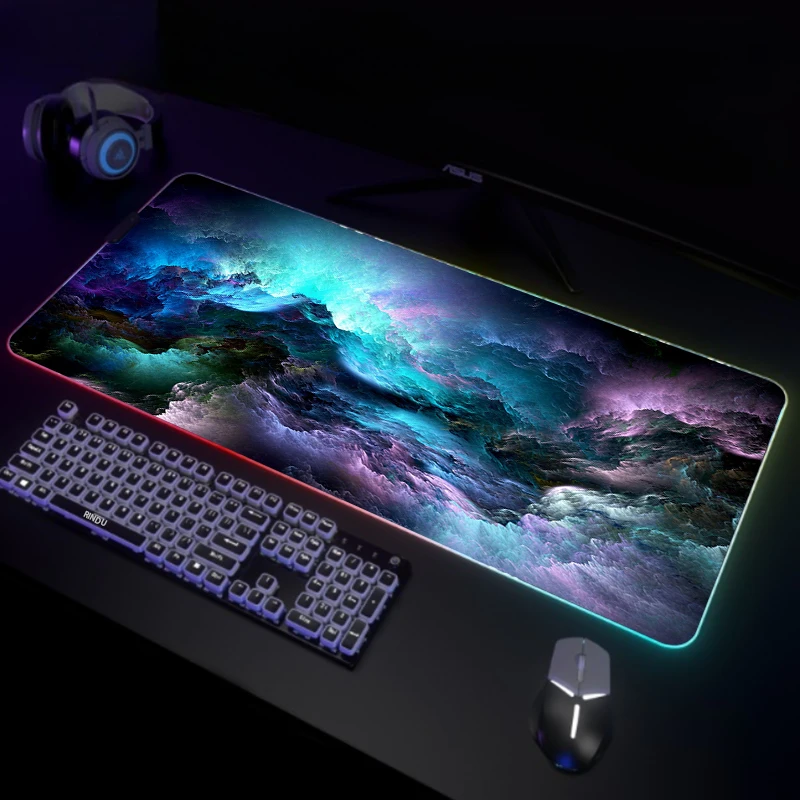 

Large RGB Mouse Pad XXL Gaming Mousepad LED Mouse Mat Universe Gamer Mousepads Table Pads Keyboard Mat Desk Pad With Backlit