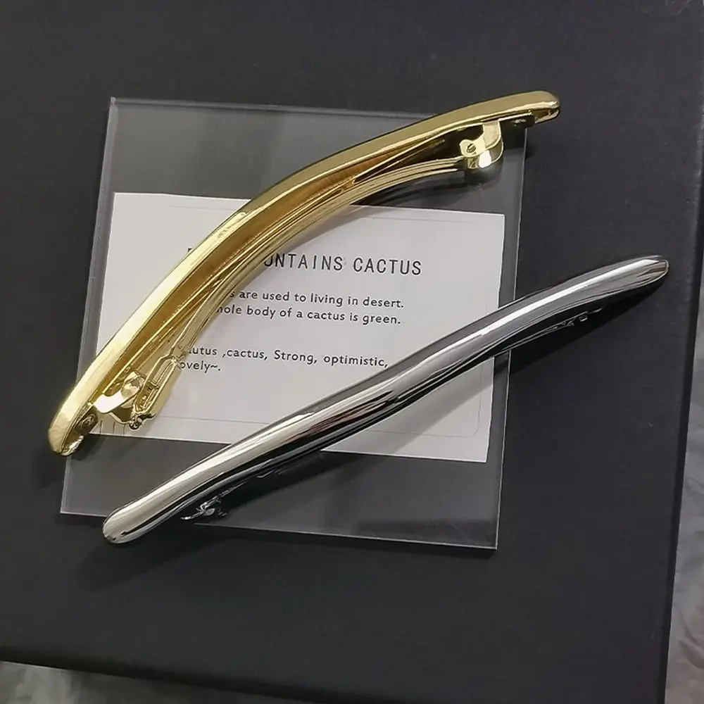 

Женский минималистичный зажим для волос, элегантный Горизонтальный зажим для волос с геометрическим рисунком, французский головной убор, а...