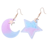 1 pair funny moon star earrings ear drops cartoon 3d ear jewelries birthday gift