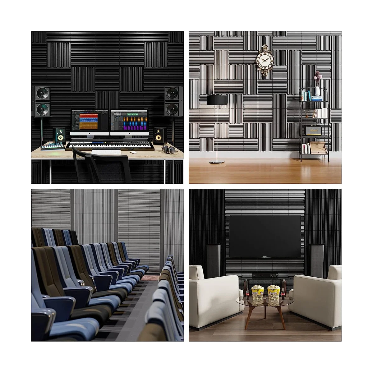 Самоклеящиеся звукостойкие пенопластовые панели 12x12x2 дюйма акустическая пена