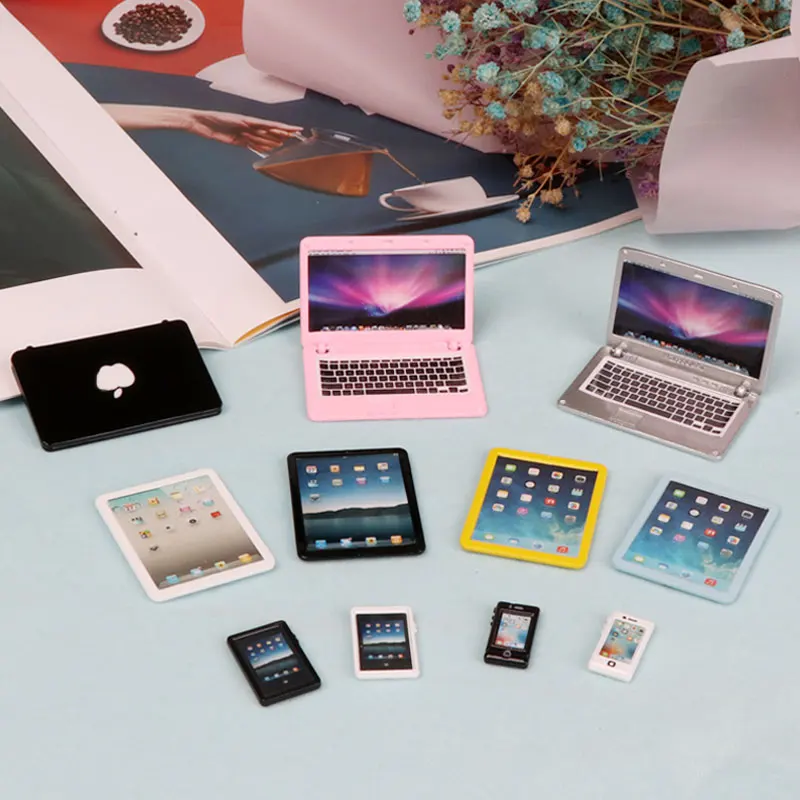 Мини-ноутбук мобильный телефон Ipad Macbook Миниатюрные модели игрушек для Барби Blythe