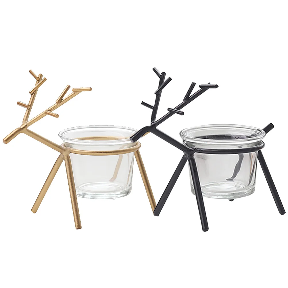 

2Pcs For Home Centerpiece Xmas Party Candlesticks Decorative Candlesticks Storage Cups for Xmas Decor Party