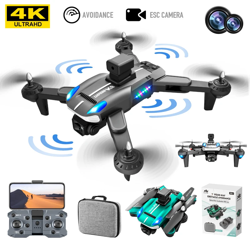 2022 New K8 Pro Drone 4K Professional HD ESC Camera Obstacle Avoidance Optical Flow Positioning Foldable Quadcopter Toys Gifts