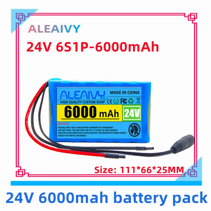 

Комплект литий-ионных батарей 24 в 6 Ач 25,2 в 6S1P 18650, литиевые батареи для электрического мотора, велосипеда, электровелосипеда, скутера, игруше...