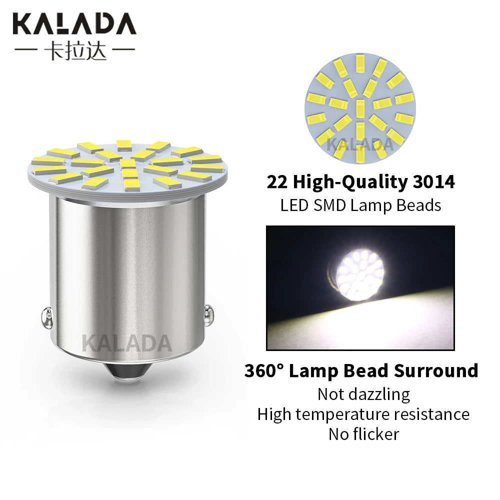 10 шт. 1156 BA15S 1157 BAY15D светодиодные лампы 22SMD 3014 Canbus автомобильный фонарь грузовика