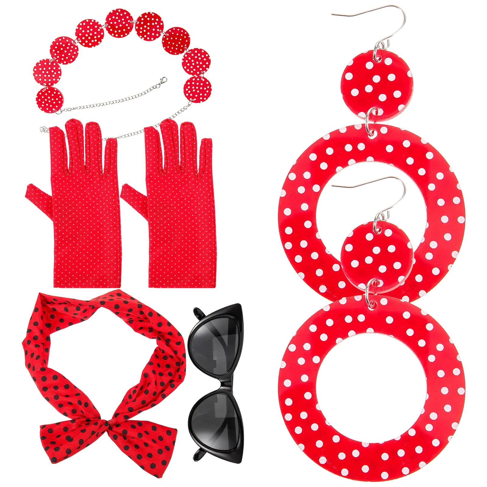 

Props Ladies Necklaces 1950s Headbands Women Scarf Vintage Fabric Miss Costume Accessories