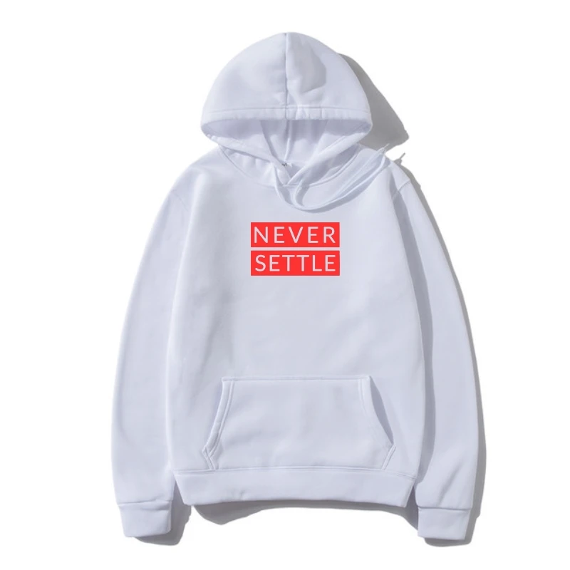 

Men SweatSweatshir Never Settle OnePlus Red Unisex Outerwear women Outerwear Sweatshir Hoody Hoodys Hoodie