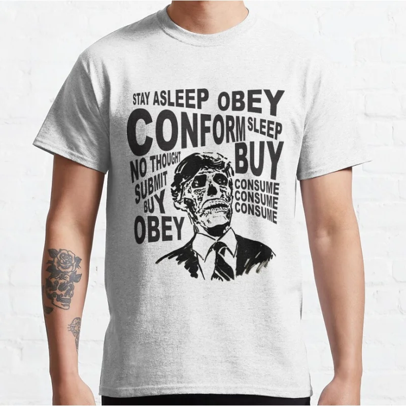 OBEY CONFORM КУПИТЬ ПОТРЕБЛЕНИЕ Ретро фильм ужасов Они живут Obey mem consume 80s Alien