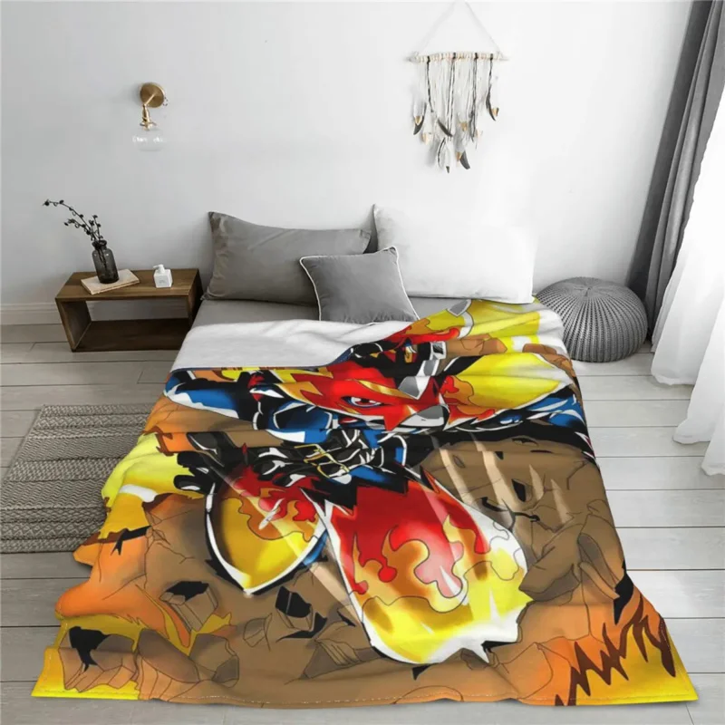 

Cute Digimon Cartoon Blanket Fleece Decoration Multi-function Warm Throw Blankets for Bedding Office Plush Thin Quilt