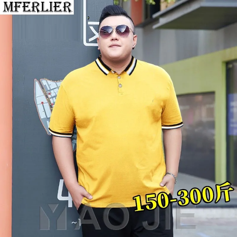 

summer men polo shirts short sleeve plus size 9XL casual patchwork formal business work tees tops elastic polo shirt korea style