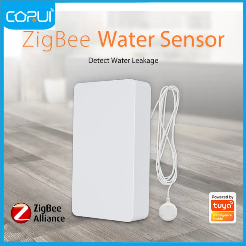 

Corui Tuya Zigbee Water Leak Sensor Smart Life Wireless Flood Detector Smart Home Alarm System Automation Works Apple Homekit