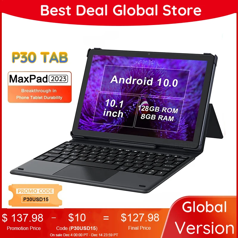 Newest 2 IN 1 Tablet P30 10 inch 1920*1200 IPS Android 10.0 OS 8GB+128GB 13/5MP Dual Camera Bluetooth 4G SIM Tablet PC планшет