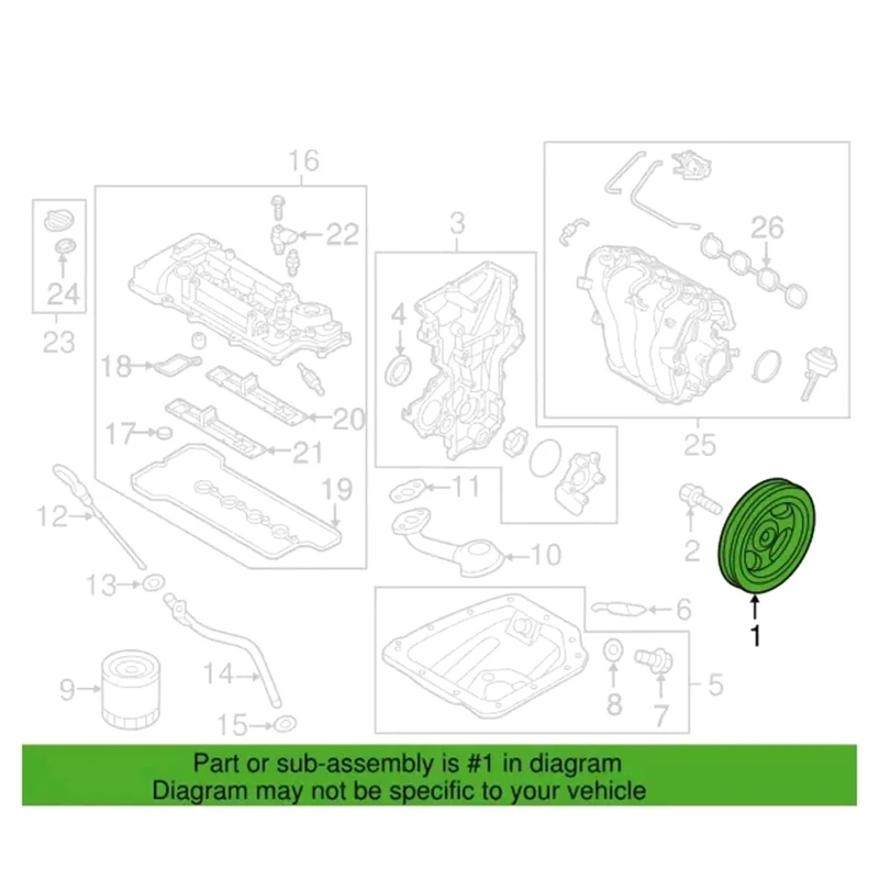 Для Kia для двигателей Hyundai 1 6 л 2010-2020 шкив демпфера коленчатого вала 231242 B020 23124-2B010