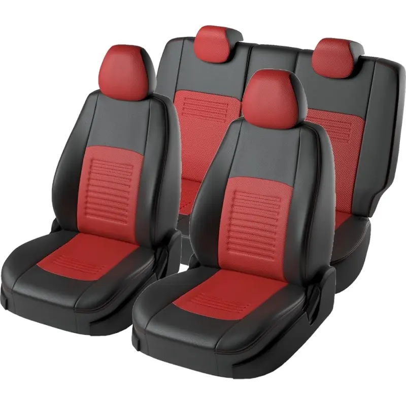 Chery Tiggo FL -1 08.2013-11.2016 / Vortex Tingo-1 РЗСиС60/40 2П Турин Экокожа Чёрный Красный | Автомобили