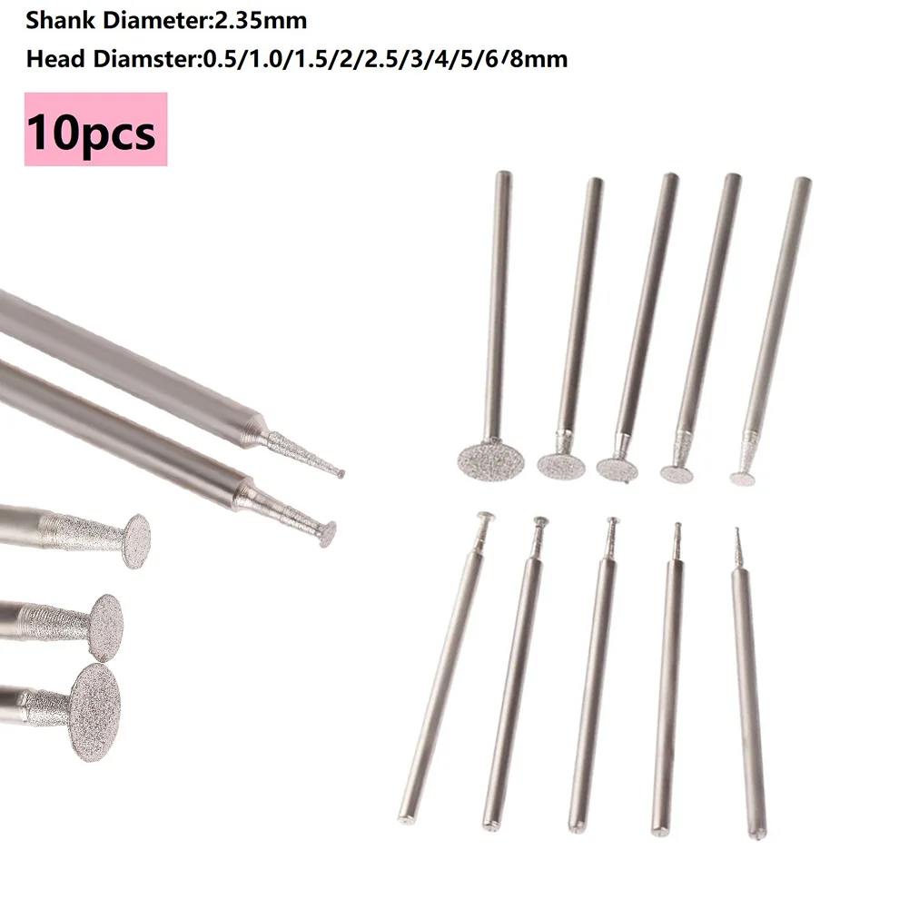 

Ультратонкая Т-образная насадка для шлифования, 10 шт., аксессуары для резьбы по дереву, Алмазный хвостовик, инструменты для гравировки, резь...
