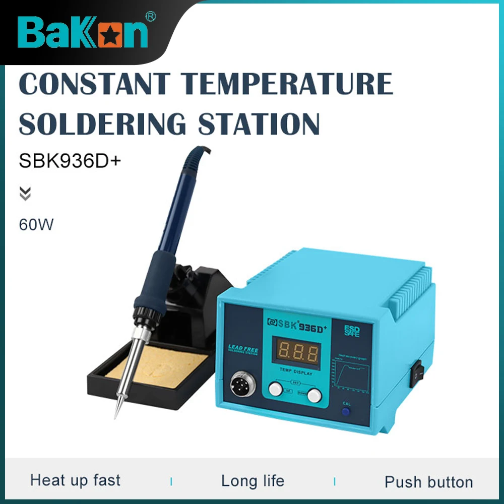 

BAKON BK936D Electric Soldering Station 60W Digital Soldering Station with 220V Constant Temperature Adjustable Temperature