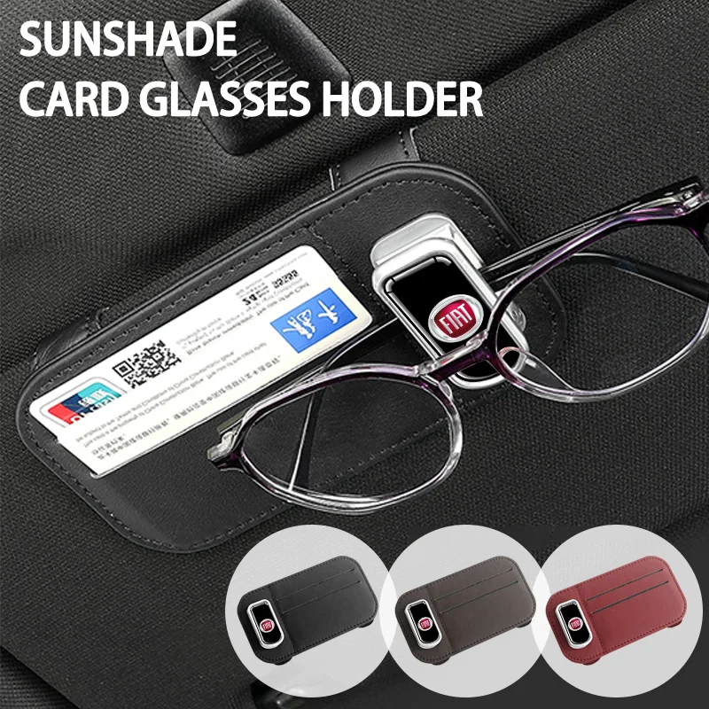 

Multifunctional Car Sun Visor Organizer Card Glasses Holder For FIAT Grande Punto 500 Tipo Panda Brave Ducato Freemont Doblo