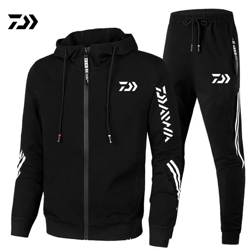

2023 Daiwa Outdoor Tracksuits Sets Running Camping Hiking Fishing Jacket Sun-Protect Men new splicing casual sportswear suit