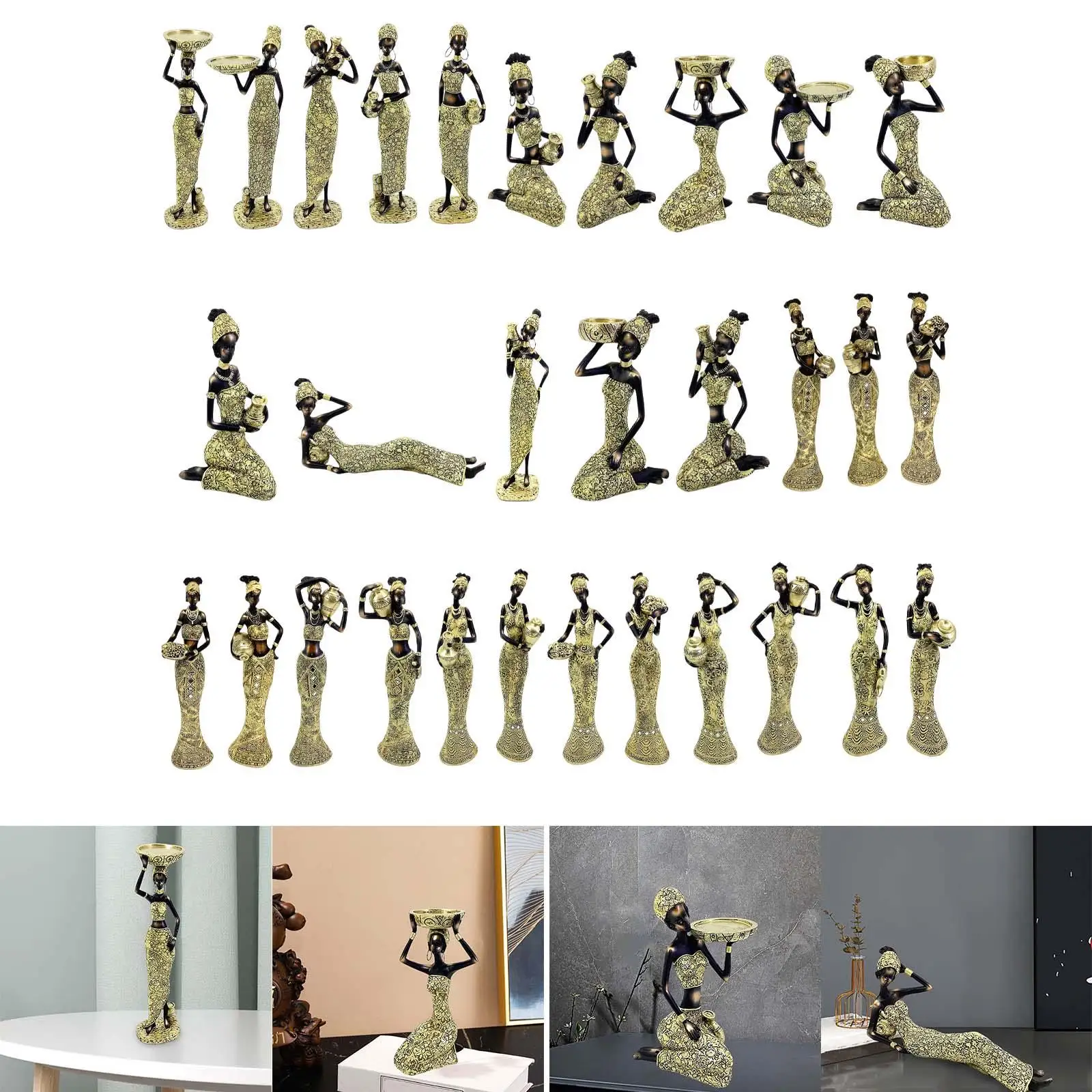 

Статуя Африканской леди из смолы, Изысканный Ретро стиль для гостиной, офиса, свадьбы