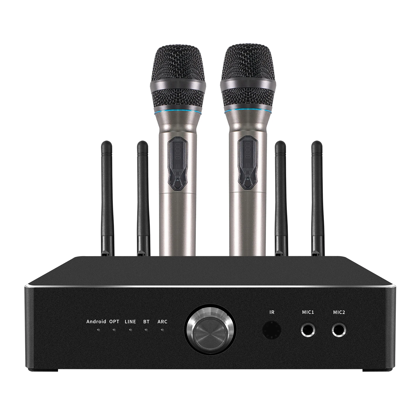 

ihomelife newest 2T2R Dual wifi cloud panel karaoke android TV Box party KTV Machine with 2 Microphone 300W amplifier