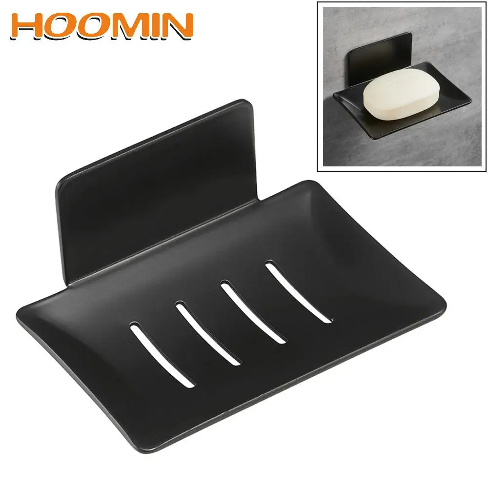 

HOOMIN Sponge Holder Stainless Steel No Drilling Kitchen Wall Mounted Storage Plate Tray Bathroom Organizer Container Soap Dish