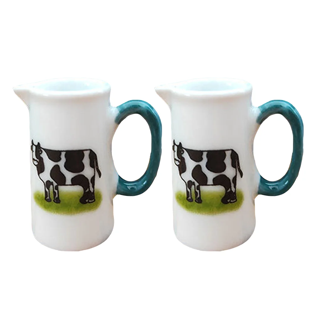 

2Pcs Mini Cups Ceramic Cups Miniature Mini House Toys Kid Playthings