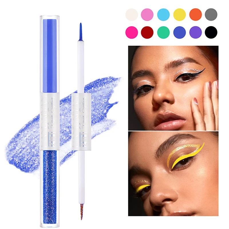 

Handaiyan Eye Liner Pen Liquid Eyeliner Double-ended Glitter Smooth Liquid Eyeshadow Pearlescent Eye Cosmetic Makeup Beauty New