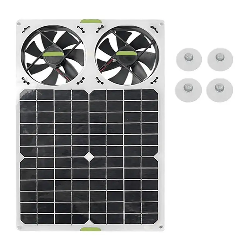 

Solar Powered Fan 40W Silicon Panel And 6-Inch Fans Outdoor Portable Ventilator 2 Exhaust Fan For Chicken Coops Greenhouse Pet