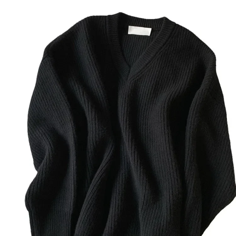 Женский свитер с v-образным вырезом фиолетовой звезды черный утолщенный мягкий и