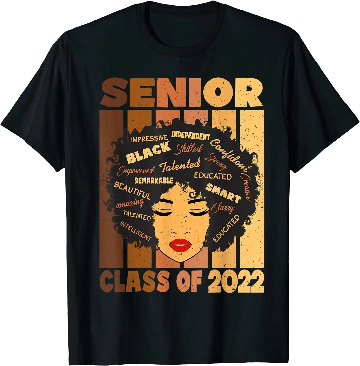 

Senior 2022 Class Black Smart Afro Melanin African American T-Shit Gift Men