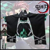 demon slayer cosplay costume kamado tanjirou unisex maid uniform lovely anime character outfit women dress high quality