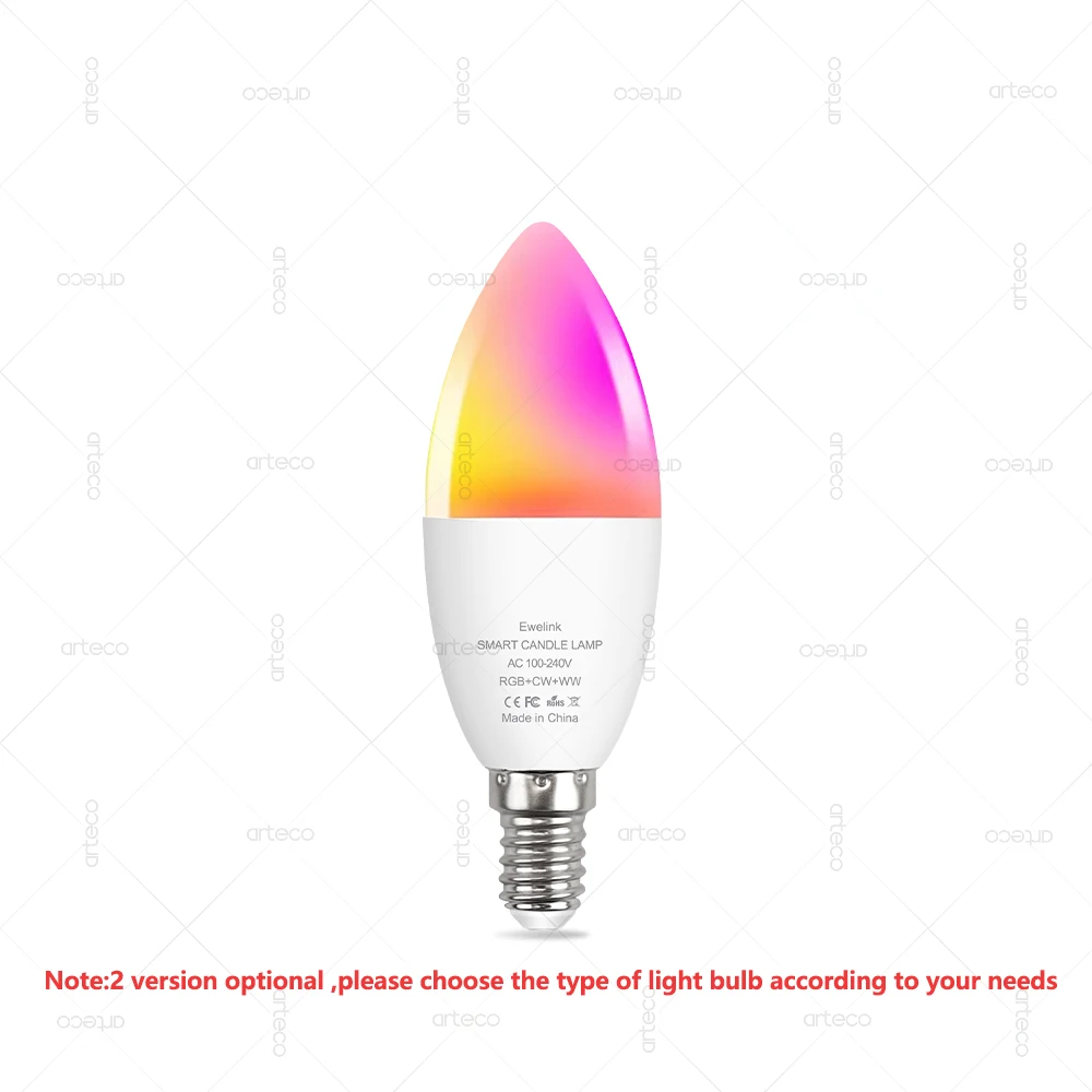 

arteco EWelink Zigbee RGB C+W Светодиодная лампа E14