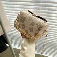 fashion womens bag 2022 spring new retro lace chain shoulder bag messenger bag woven flower small square bag