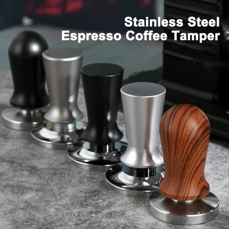 

51/53/58mm Coffee Tamper Espresso Springs Calibrated Tamping Stainless Steel Flat Base Detachable Coffee Tamper Barista Tool