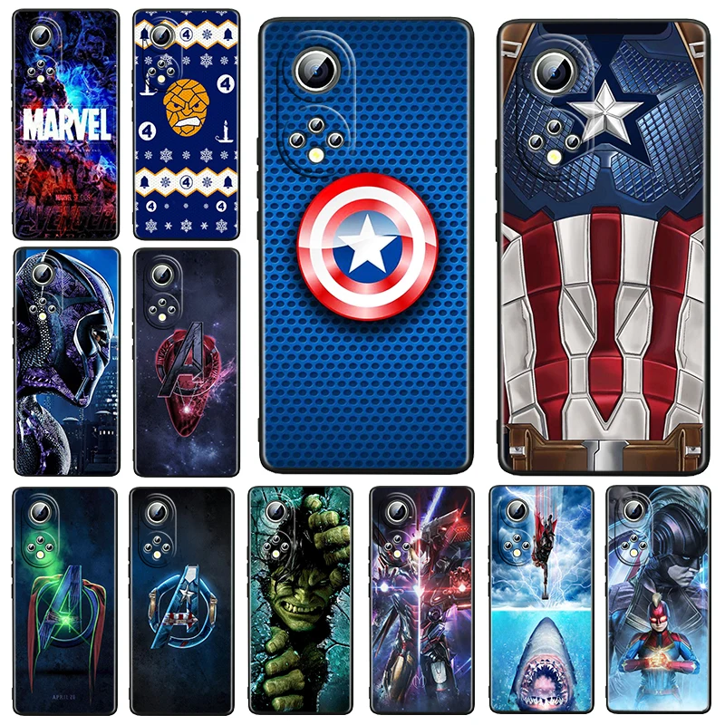 

The Avengers Logo Marvel For Honor 60 50 30 20 20S Pro Plus 5G Magic3 Play5 5T Lite Soft Silicone Black Phone Case Fundas Cover