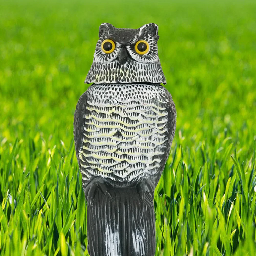 

Simulation Owl Figurine Wind Action Scarecrow Ornaments Lawn Garden Decor Fake Yard Exquisite Rotating Head Realistic Protection