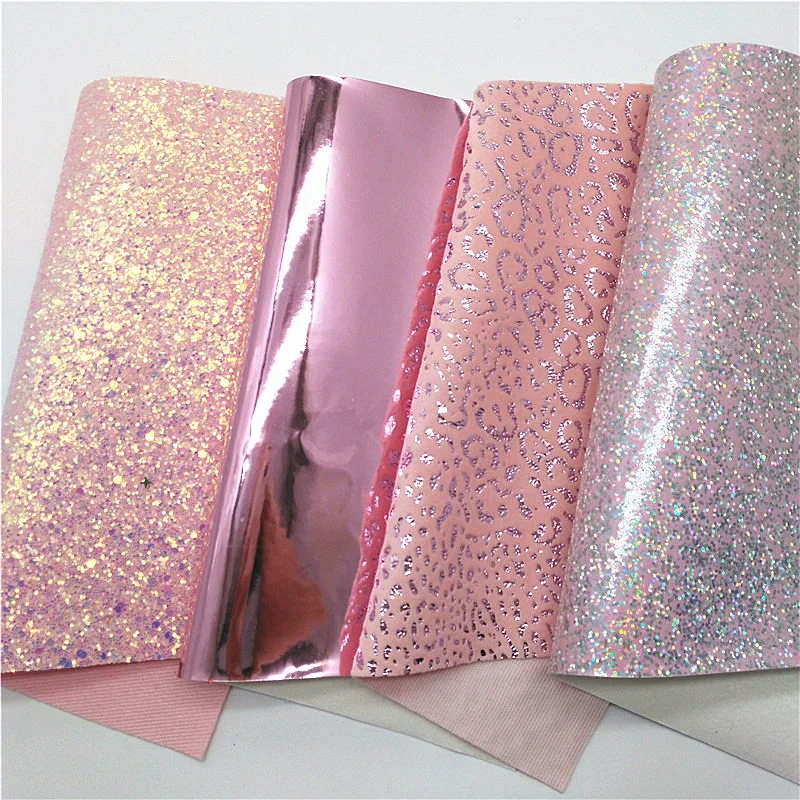 Розовый Блестящий кожаный Леопардовый бархатный тканевый розовый зеркальный