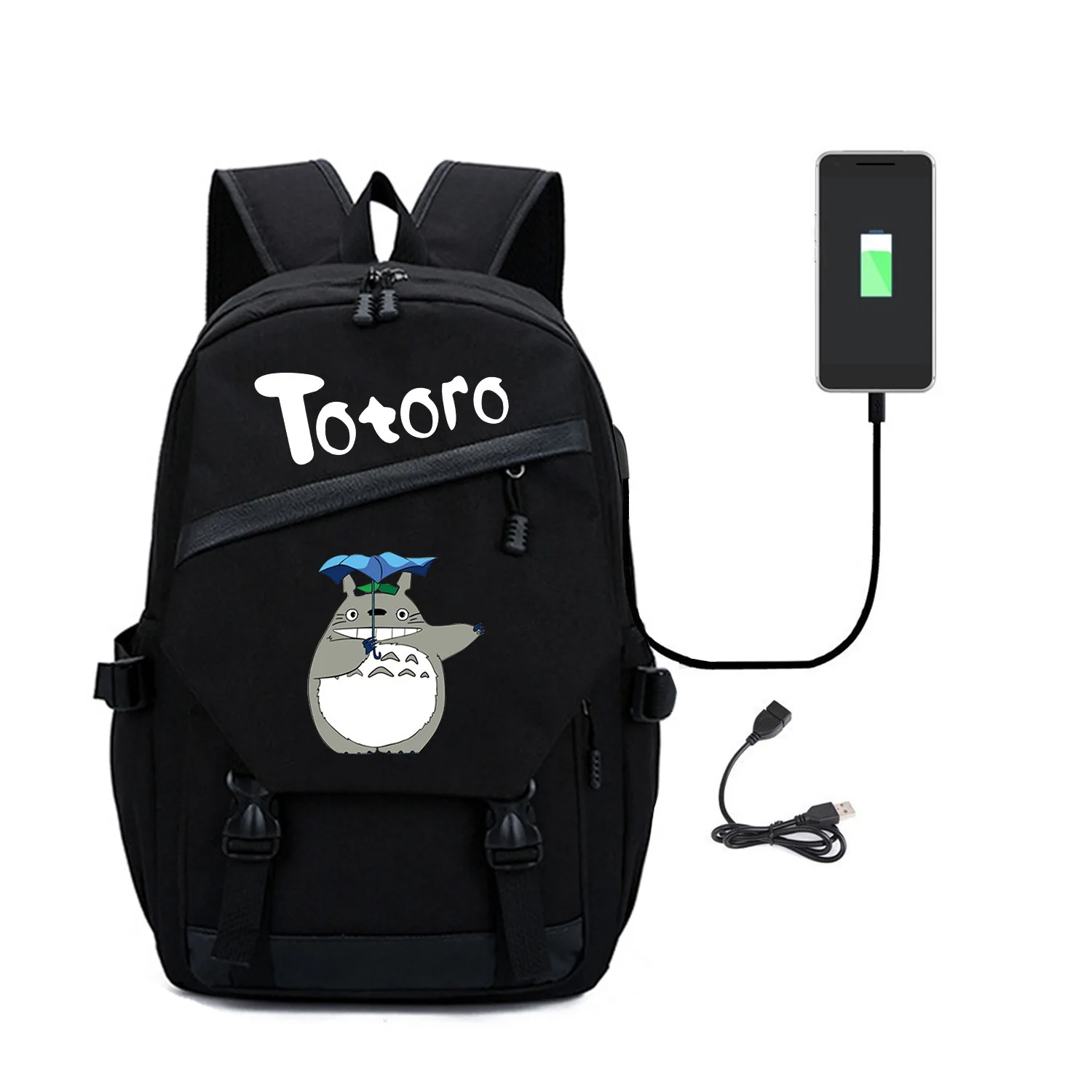 

Cool Totoro Comic Periphery Both Shoulders Package Usb Student A Bag Leisure Time Travel Backpack Canvas Bag Street Wear Style