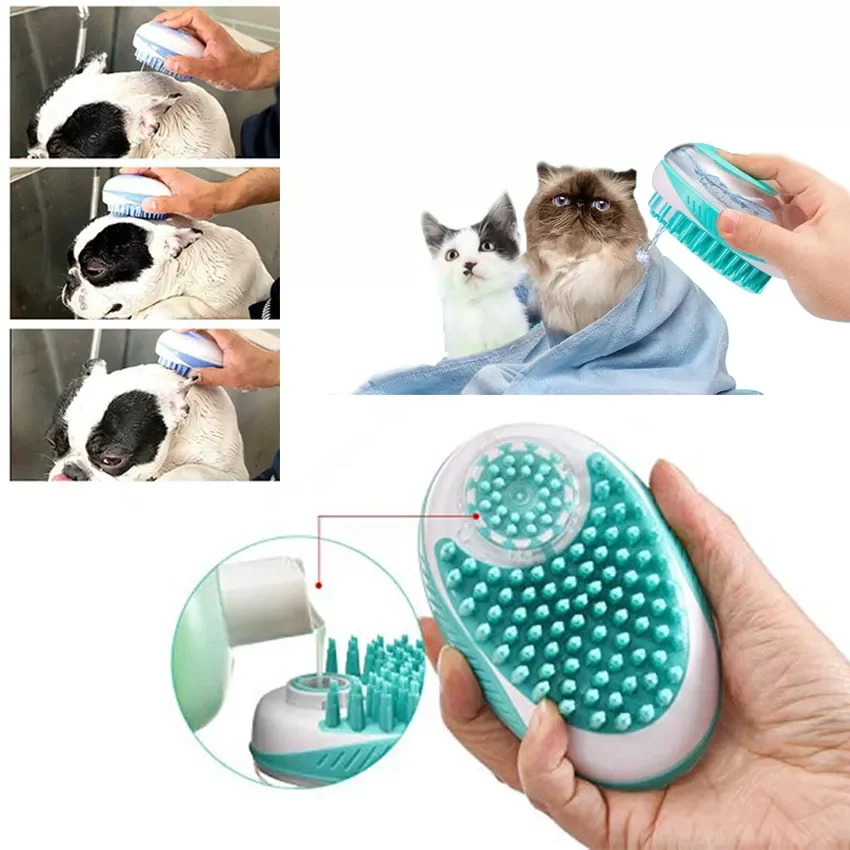 

2023NEW Bath Brush Multifunction Cat Dog Brush Shampoo Massage Brush Shower Hair Removal Comb for Cats Pet Cleaning Grooming Too