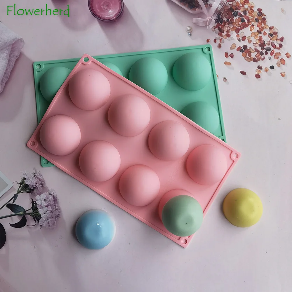 

8-hole Large Semi-circle Cake Mold Ice Cream Jelly Pudding Soap Cake Mold Baking Tool Silicon Mold for Soap Making