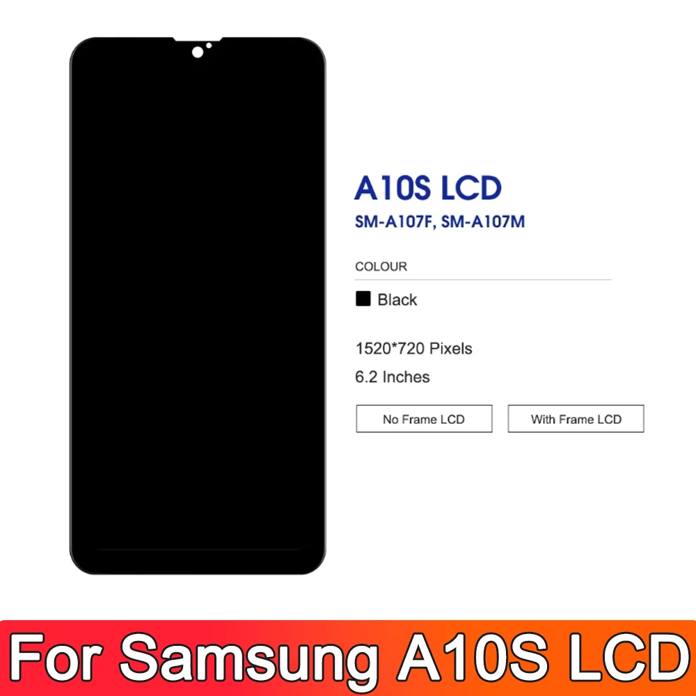 6 2-дюймовый AMOLED-дисплей для Samsung A10S A107/DS A107F A107FD A107M полный сенсорный ЖК-экран